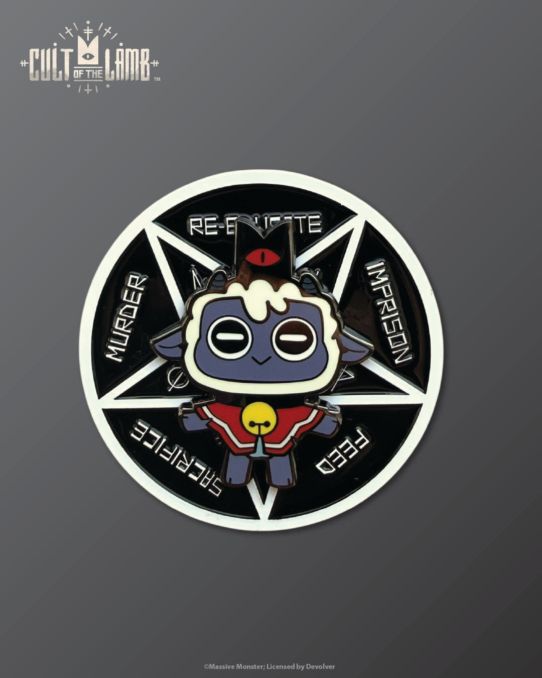 Cult of the Lamb - Lamb Spinning Enamel Pin