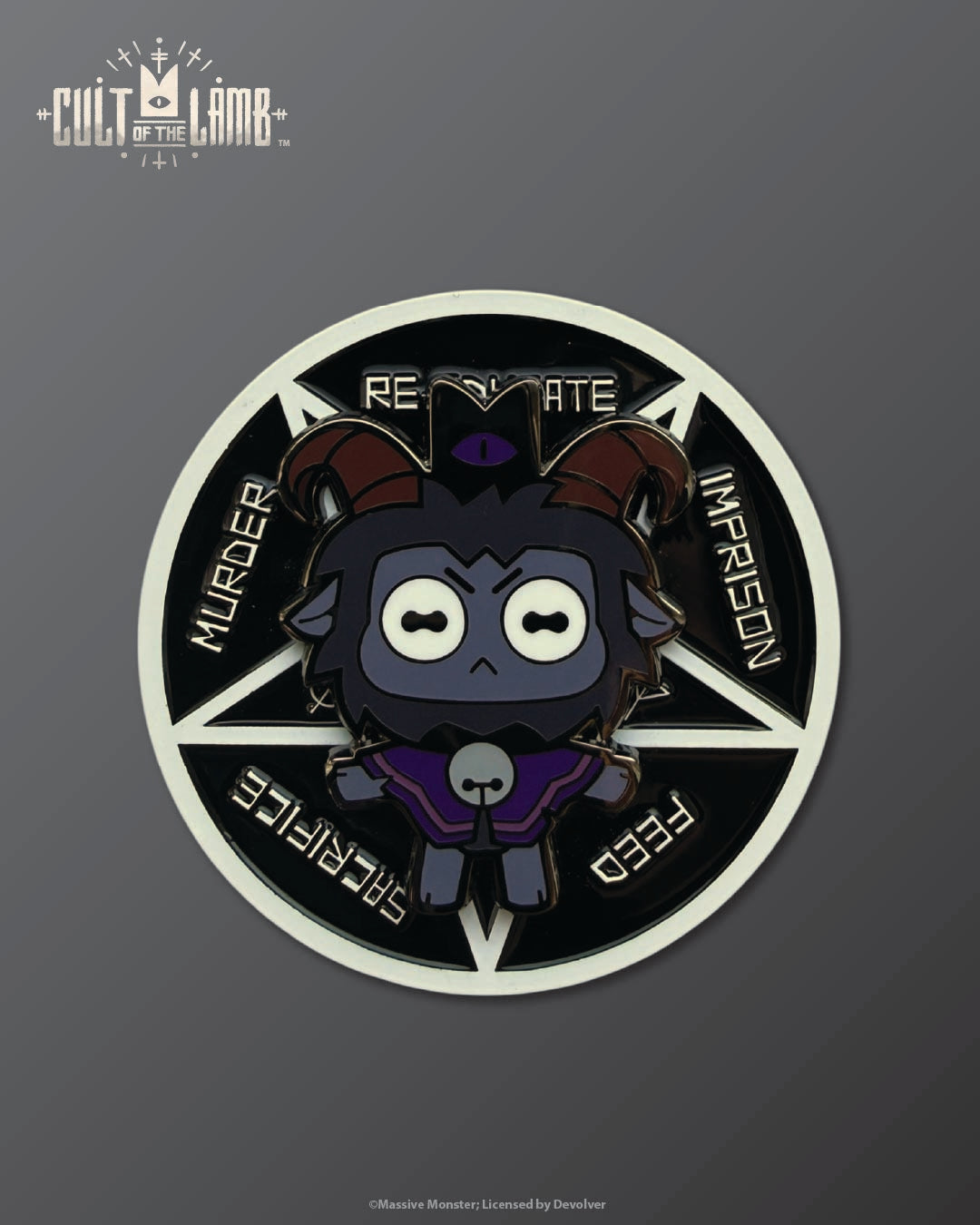 Cult of the Lamb - Goat Spinning Enamel Pin