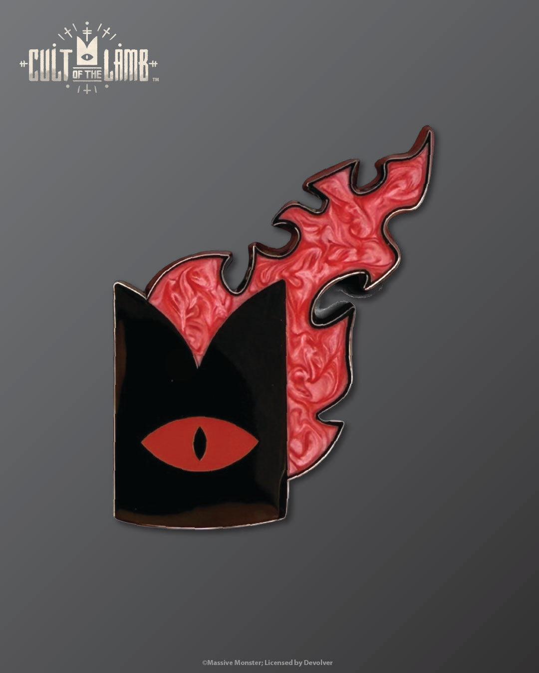 Cult of the Lamb - Flaming Crown Enamel Pin