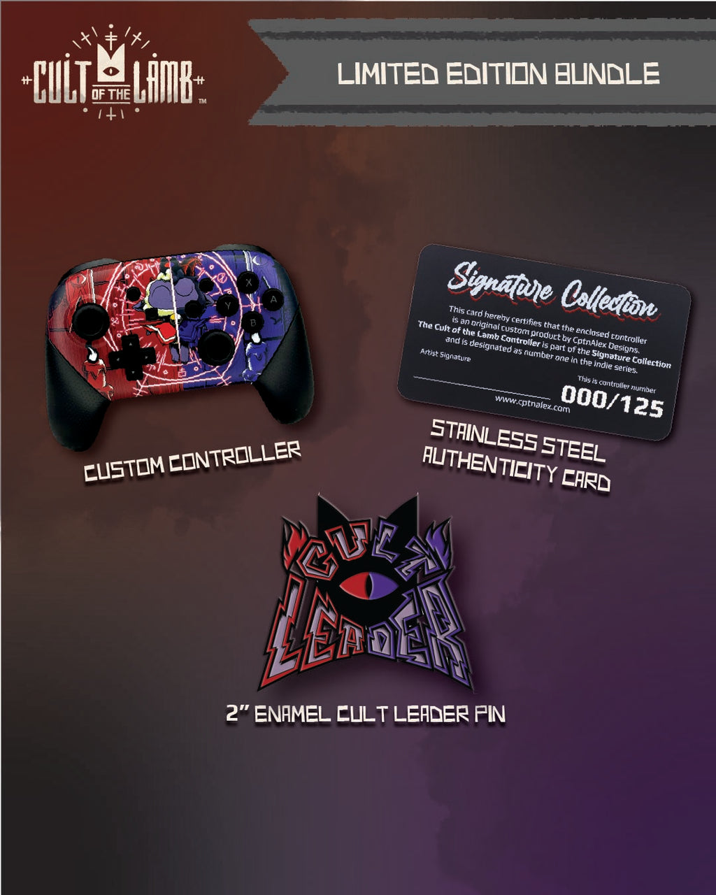 NS - Demonic Duo Cult of the Lamb Pro Controller for Nintendo Switch